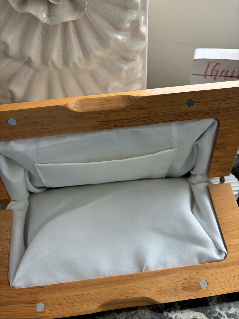 White Ribbed Clutch - Picture 5 of 5
